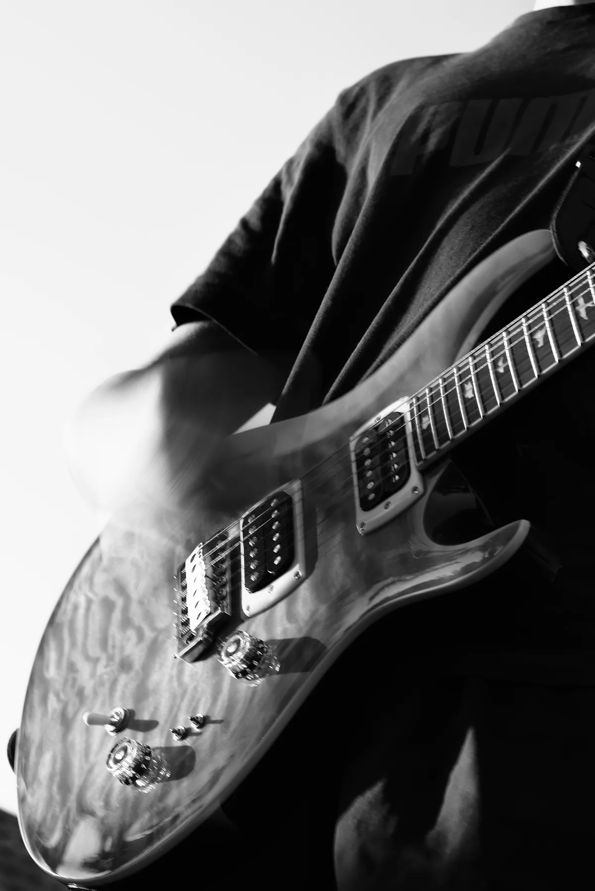 Black and white guitar