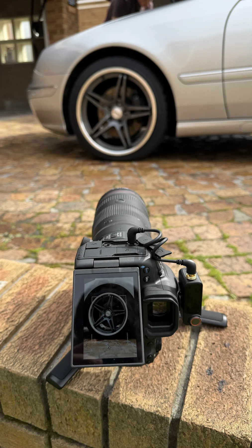 Camera in front of a car